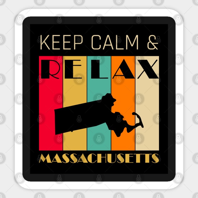 MASSACHUSETTS - US STATE MAP - KEEP CALM & RELAX Sticker by LisaLiza